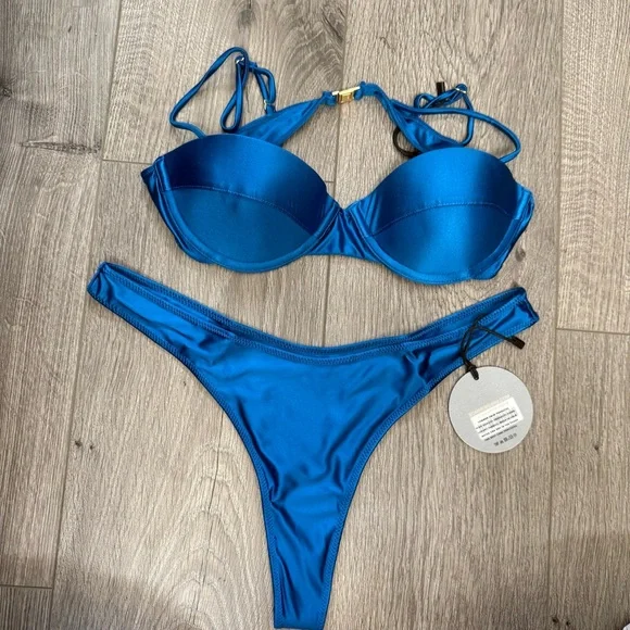 Sommer Swim Indigo Bikini Jaci Top & Victoria Bottom Size Medium - Picture 3 of 6